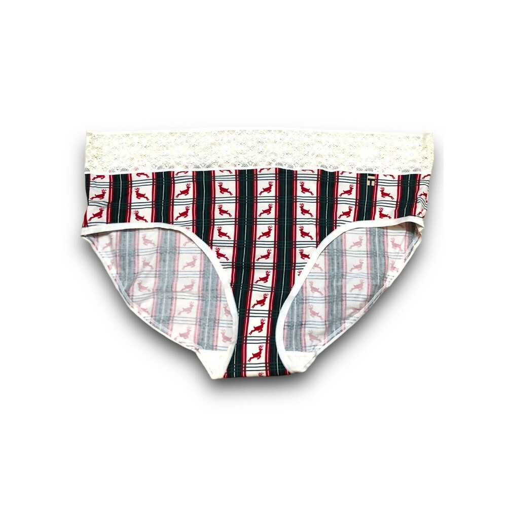 Tommy John Women's Cool Cotton Reindeer Lace Brief - XL